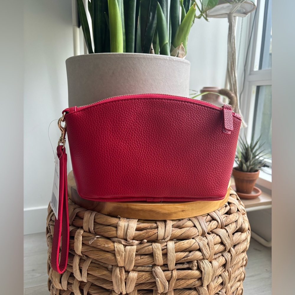 2/$20 SEPHORA | Red Pebbled Faux Leather Make Up Bag - Picture 2 of 6